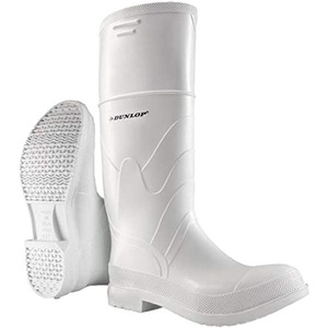 image:imageDUNLOP White PVC Plain Toe  Rubber Boots for Men amp Women  PVC  Work amp Concrete Boots  Waterproof with Tall shaft  Chemical and Slip resistant  White  Size 313White